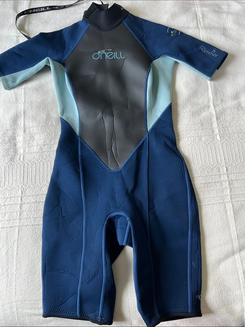 O'Neill women’s Short Sleeve wetsuit- Navy & Light Blue - Picture 12 of 15